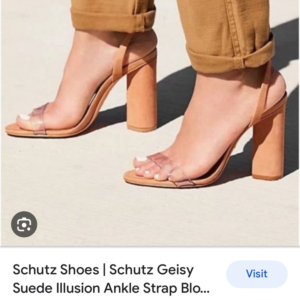 Schutz clear nude heel